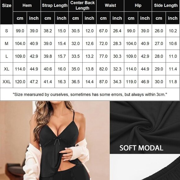 Sexy Pajamas Set for Women Lace Modal 2 Piece Cami Pj Shorts Set Cute Lingerie S - Picture 4 of 7